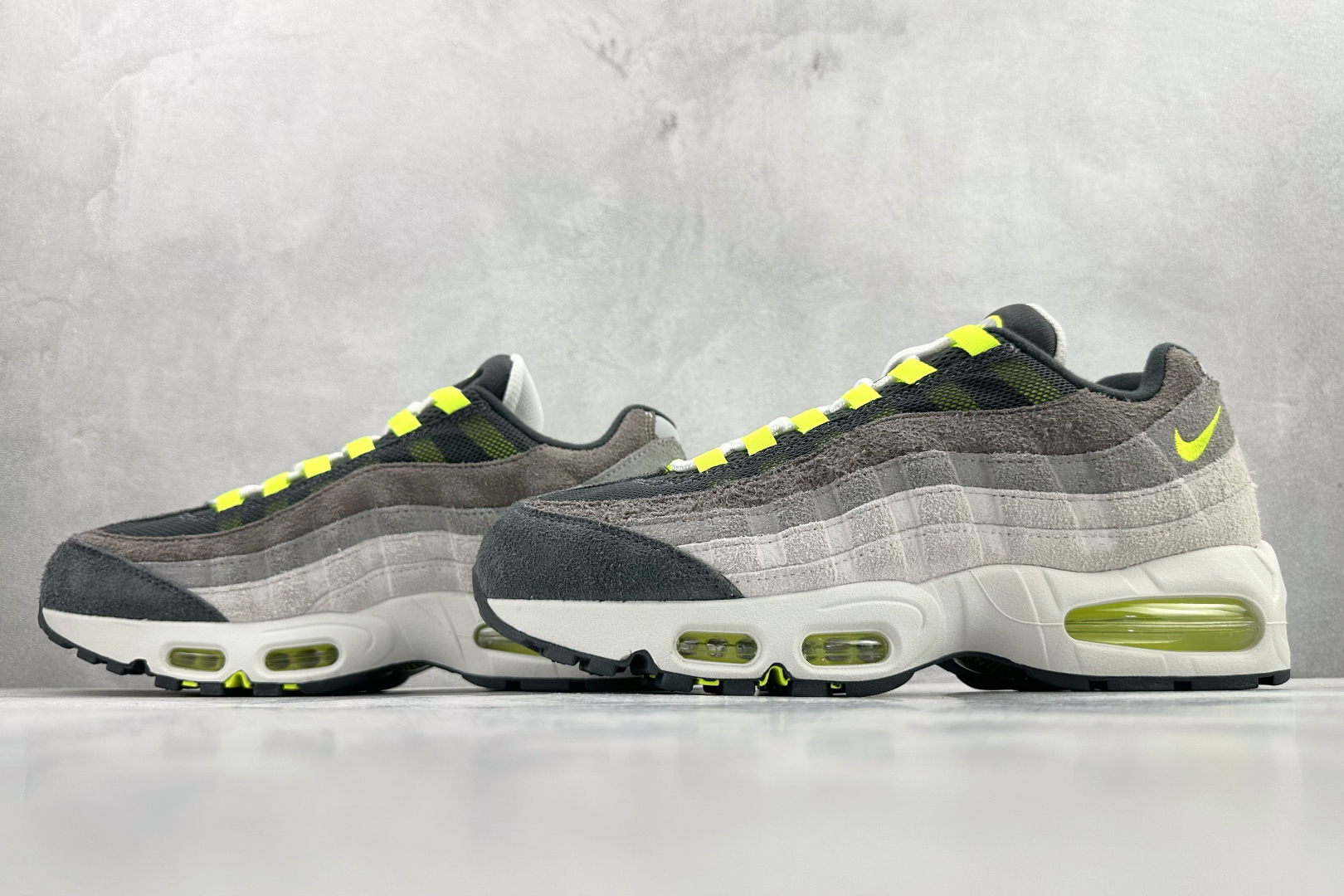 顶级纯原 完美复刻 Nike Air Max 95 Big Bubble OG“Reverse Neon”黑灰 HM4738-001