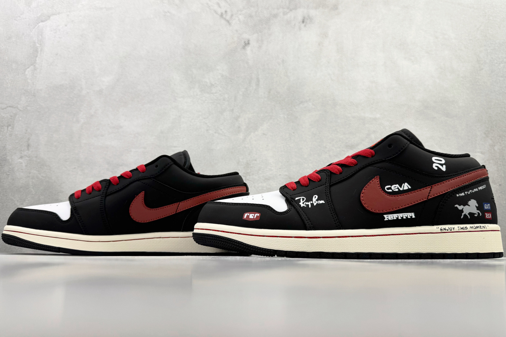 定制球鞋Jordan Air Jordan 1 low 玄黑驰驹 黑色 553558-040