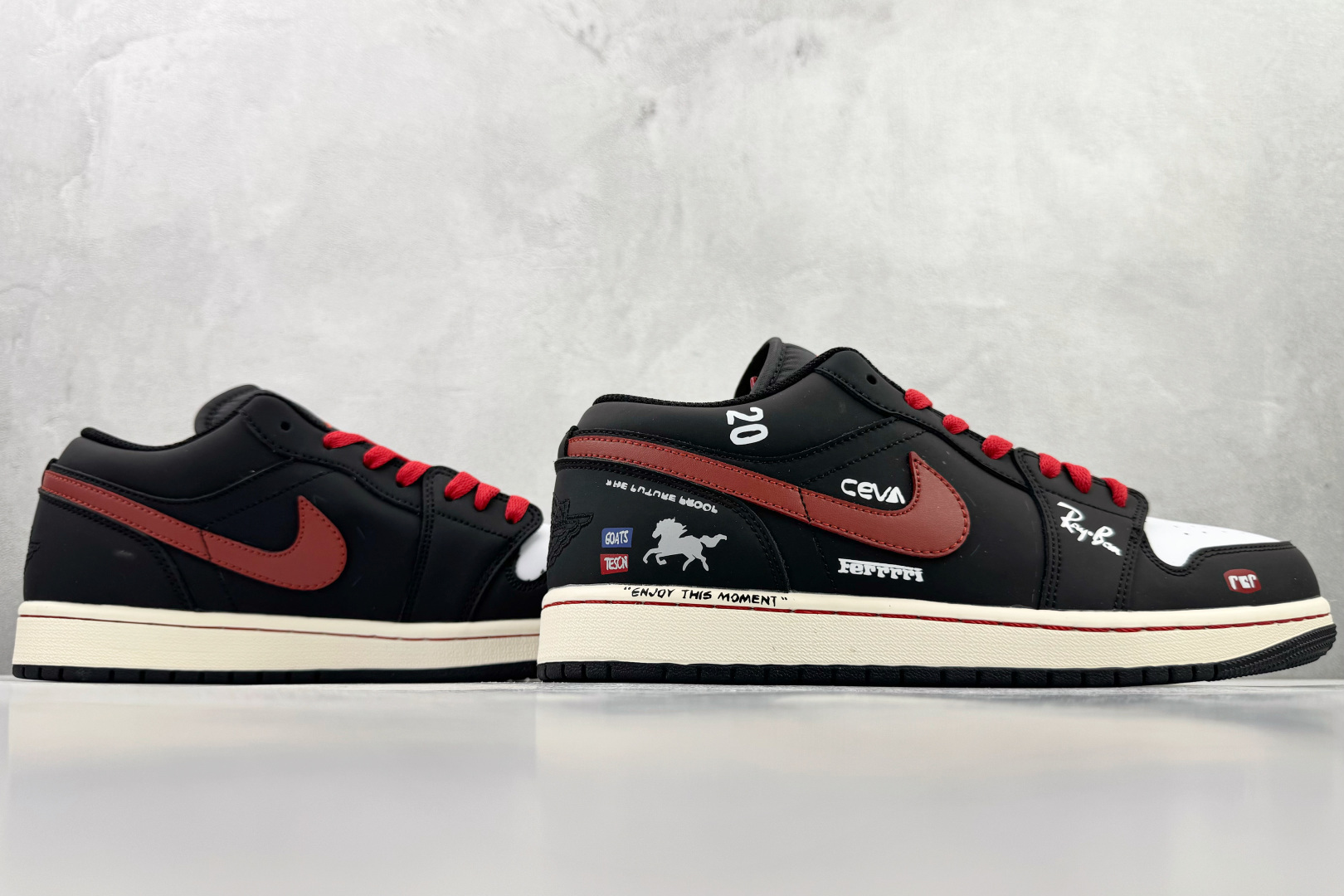 定制球鞋Jordan Air Jordan 1 low 玄黑驰驹 黑色 553558-040