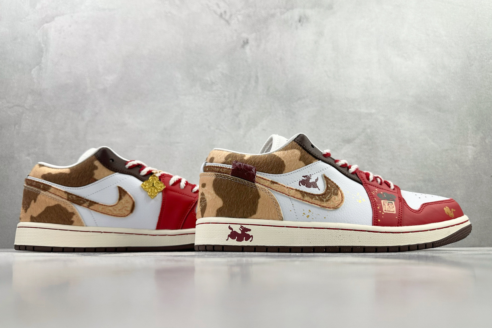 200 综合版 定制球鞋 Jordan Air Jordan 1 福马红金马年限定 红棕色 IQ5321-121