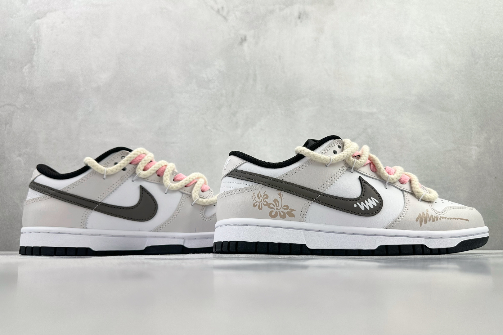 YC 【定制球鞋】Nike Dunk 唯美花园 米白灰货号：DD1391 100尺码：35.5 36 3