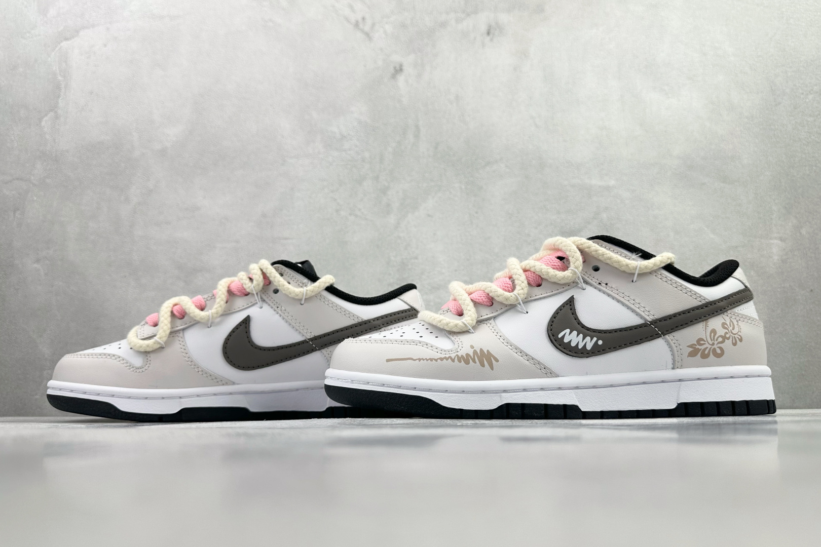 YC 【定制球鞋】Nike Dunk 唯美花园 米白灰货号：DD1391 100尺码：35.5 36 3