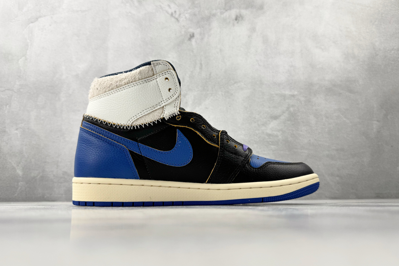 Union x Fragment Design × Jordan Air Jordan 1 High SP Royal 黑白蓝 IO7847-001 Union x Fragment Design × Jordan Air Jordan 1 High SP Royal 黑白蓝 IO7847-001