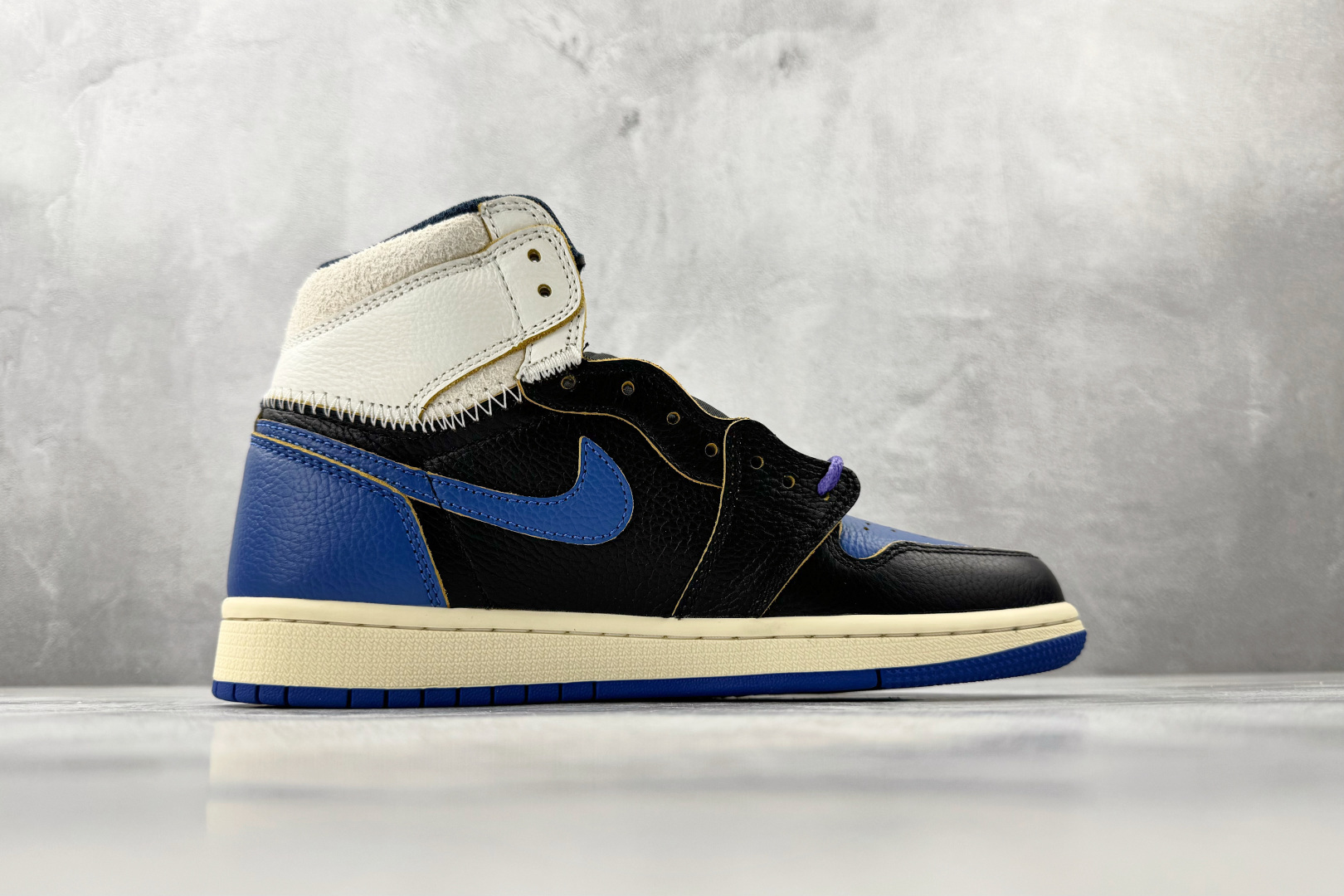 Union x Fragment Design × Jordan Air Jordan 1 High SP Royal 黑白蓝 IO7847-001 Union x Fragment Design × Jordan Air Jordan 1 High SP Royal 黑白蓝 IO7847-001