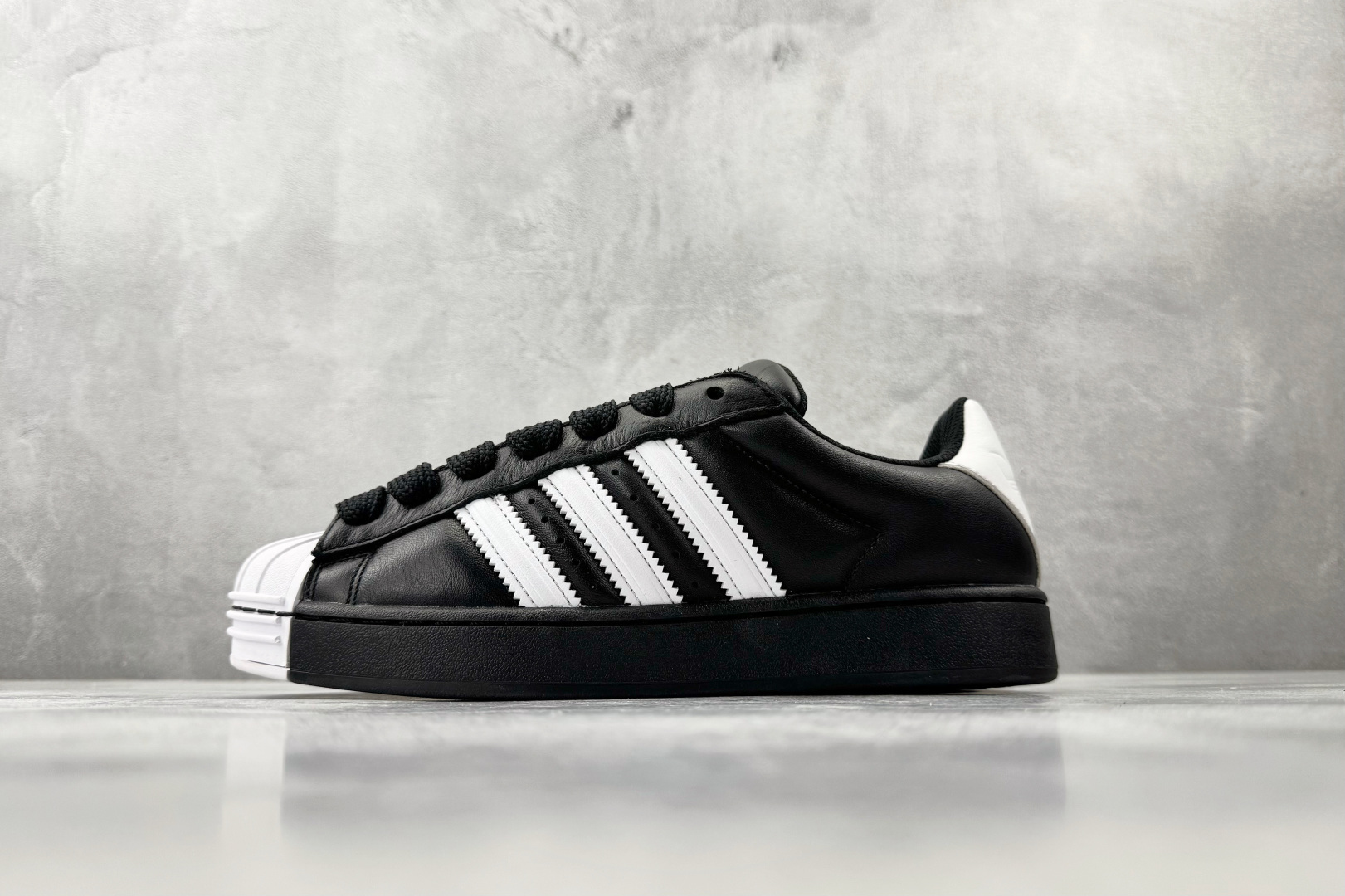 G版 全新版本升级 adidas originals Superstar 2 黑色货号：JR7444尺码