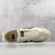 OT 头层 Onitsuka Tiger鬼塚虎 MEXICO 66 SLIP-ON 米白藏青货号:118 OT 头层 Onitsuka Tiger鬼塚虎 MEXICO 66 SLIP-ON 米白藏青货号:118