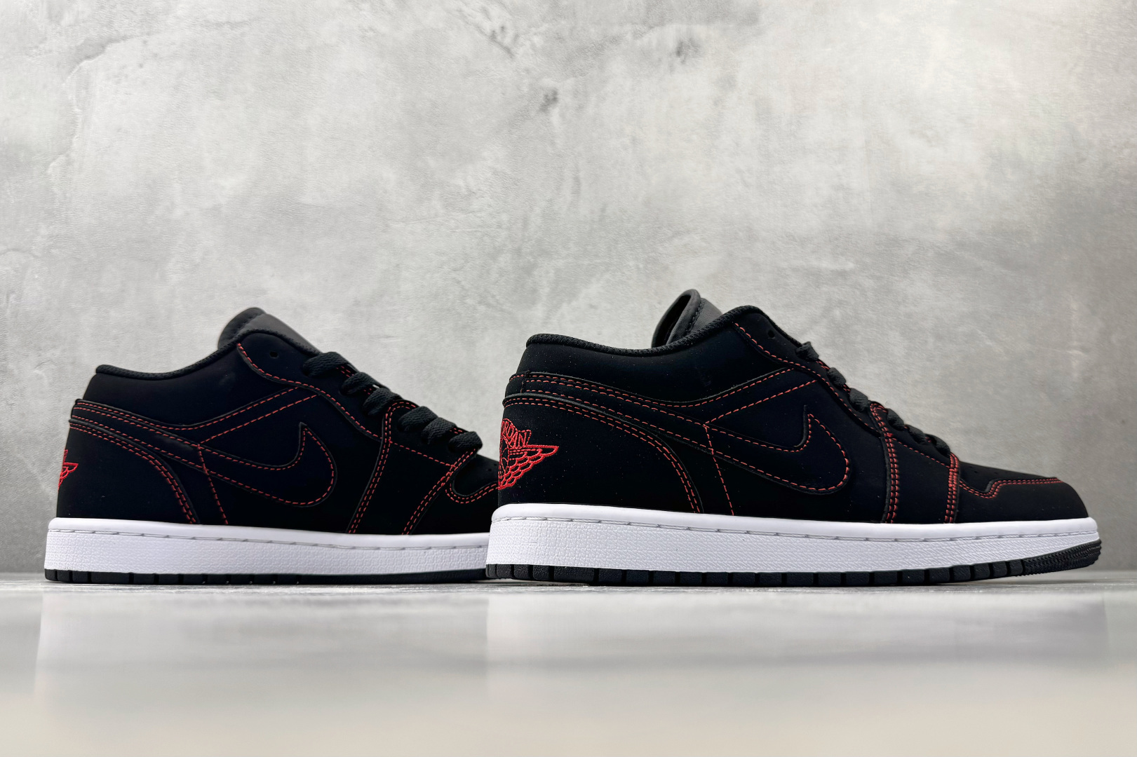 K版/徐 综合版 Jordan Air Jordan 1 LOW 黑红 货号： 076 尺码：36 36.5 37 38