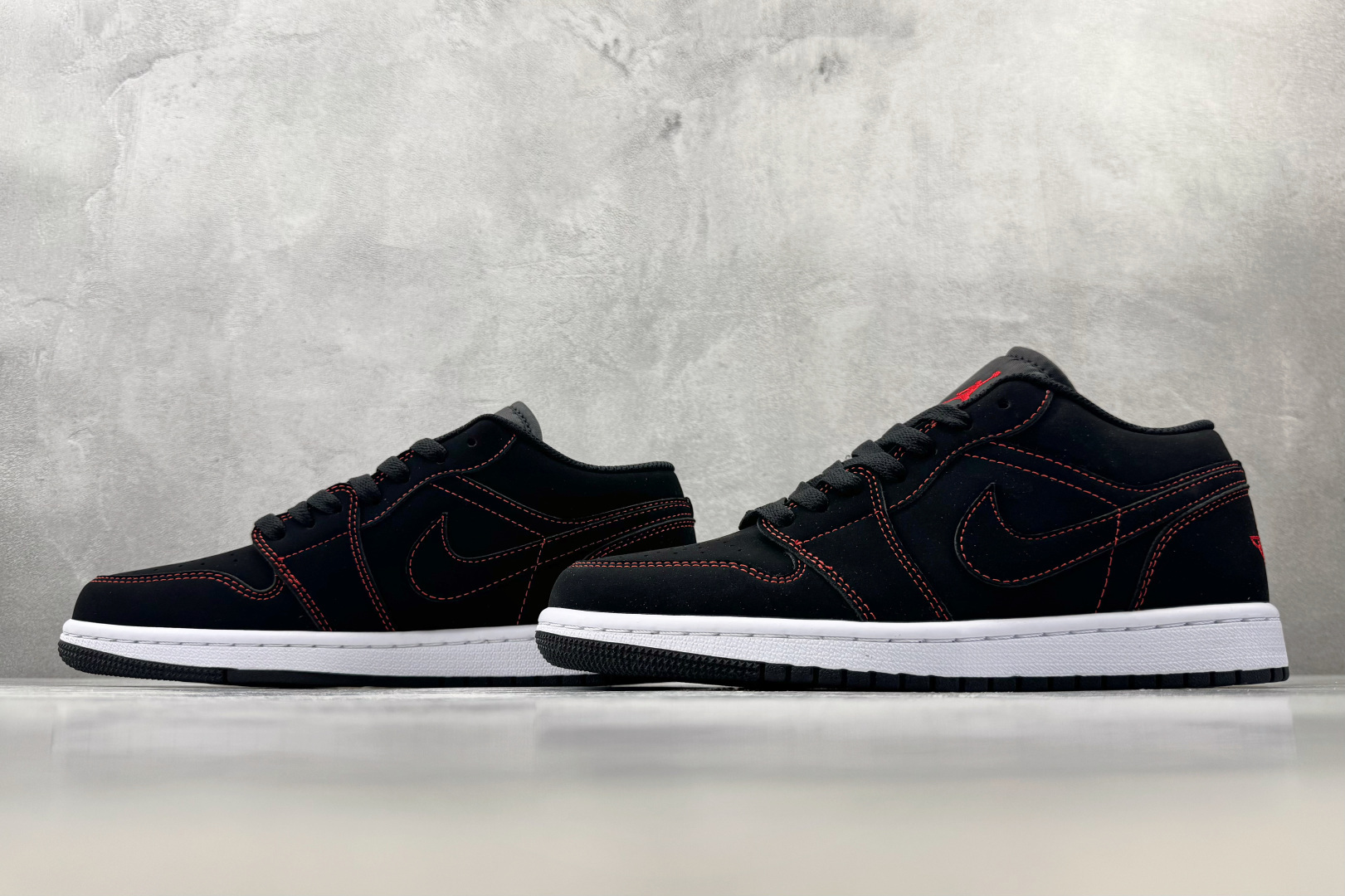K版/徐 综合版 Jordan Air Jordan 1 LOW 黑红 货号： 076 尺码：36 36.5 37 38