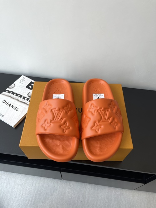Louis Vuitton Sandal Flat Monogram Orange, Comfortable Beach & Pool Slides