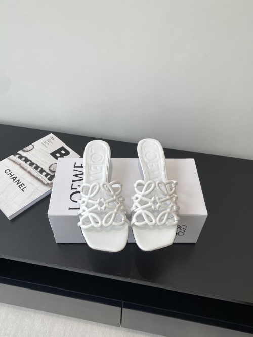 Loewe White Leather Anagram Cutout Sandals Slides - Summer Style 1 Loewe White Leather Anagram Cutout Sandals Slides - Summer Style