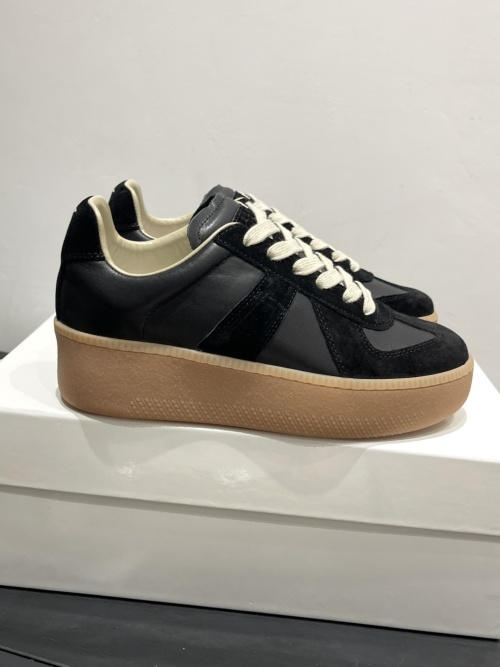MM6 Maison Margiela Women's Thick-Soled GAT Sneakers in Black Leather 1 MM6 Maison Margiela Women's Thick-Soled GAT Sneakers in Black Leather