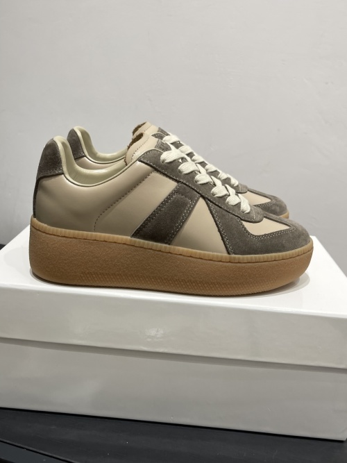 MM6 Maison Margiela Women's Beige Leather & Suede Platform Sneakers 1 MM6 Maison Margiela Women's Beige Leather & Suede Platform Sneakers