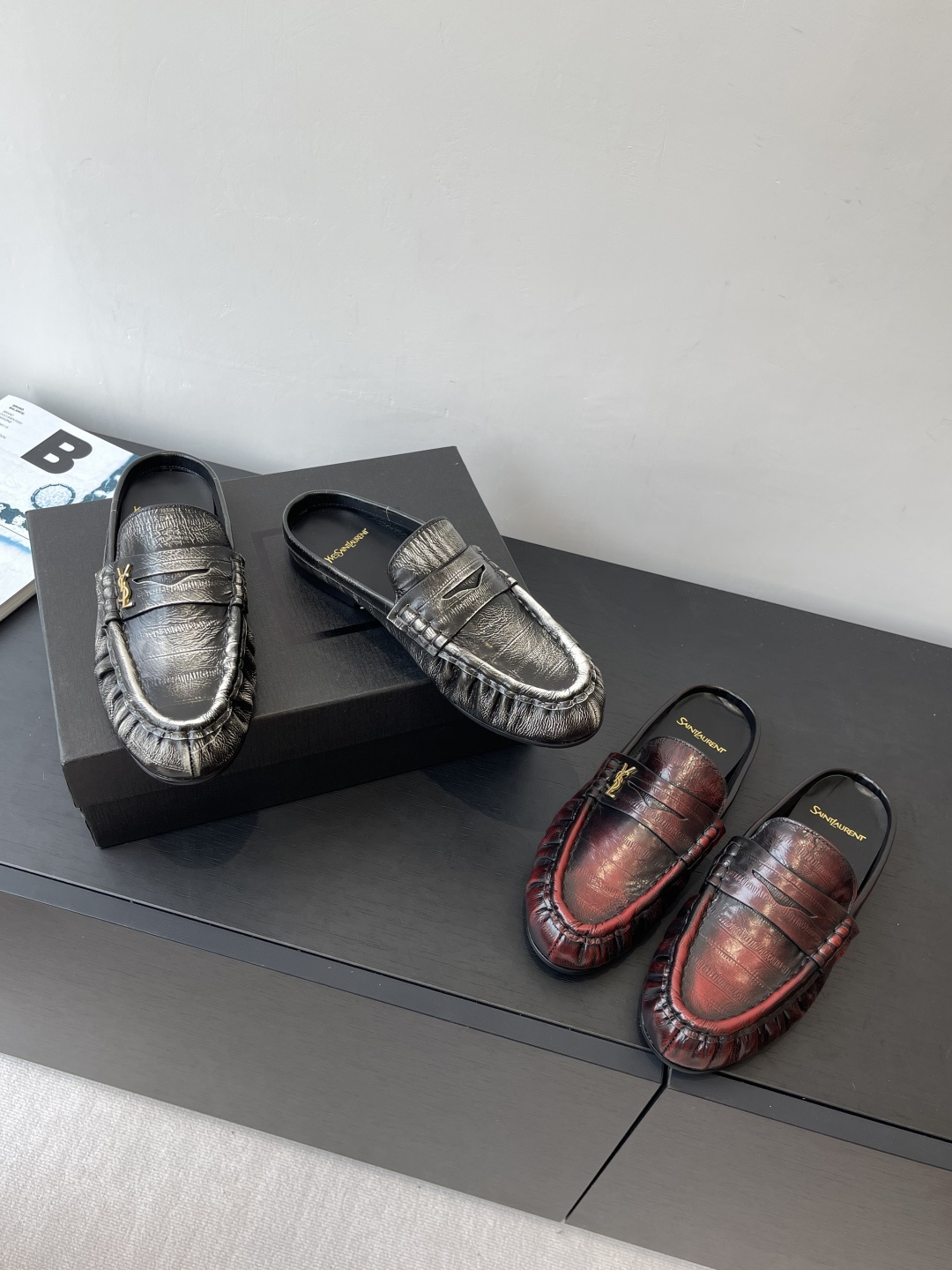 NO:486056,Saint Laurent Classic loafer leather shoes, loafer semi-trails, saint laurent, saint laurent, saint laurent, loafers19860909Saint Laurent 圣罗兰 经典乐福小皮鞋,乐福鞋半拖,saint laurent,saint laurent,loafers,Women's Shoes