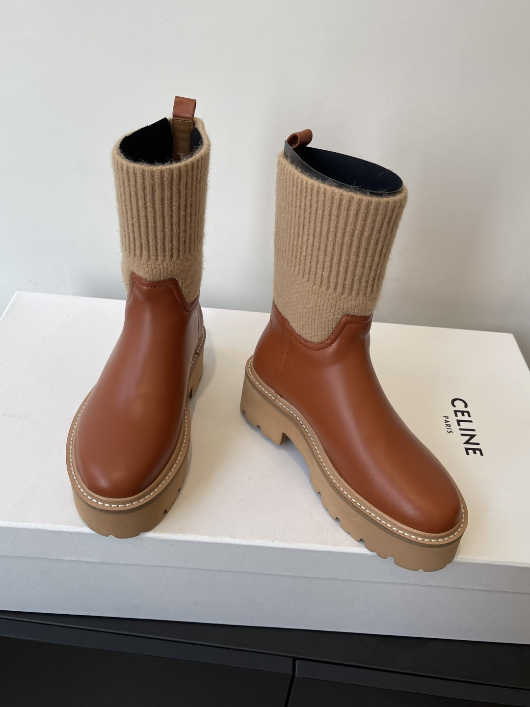 CELINE Autumn/Winter New Style Yang Mi Same Style Flyknit Ankle Boots 3