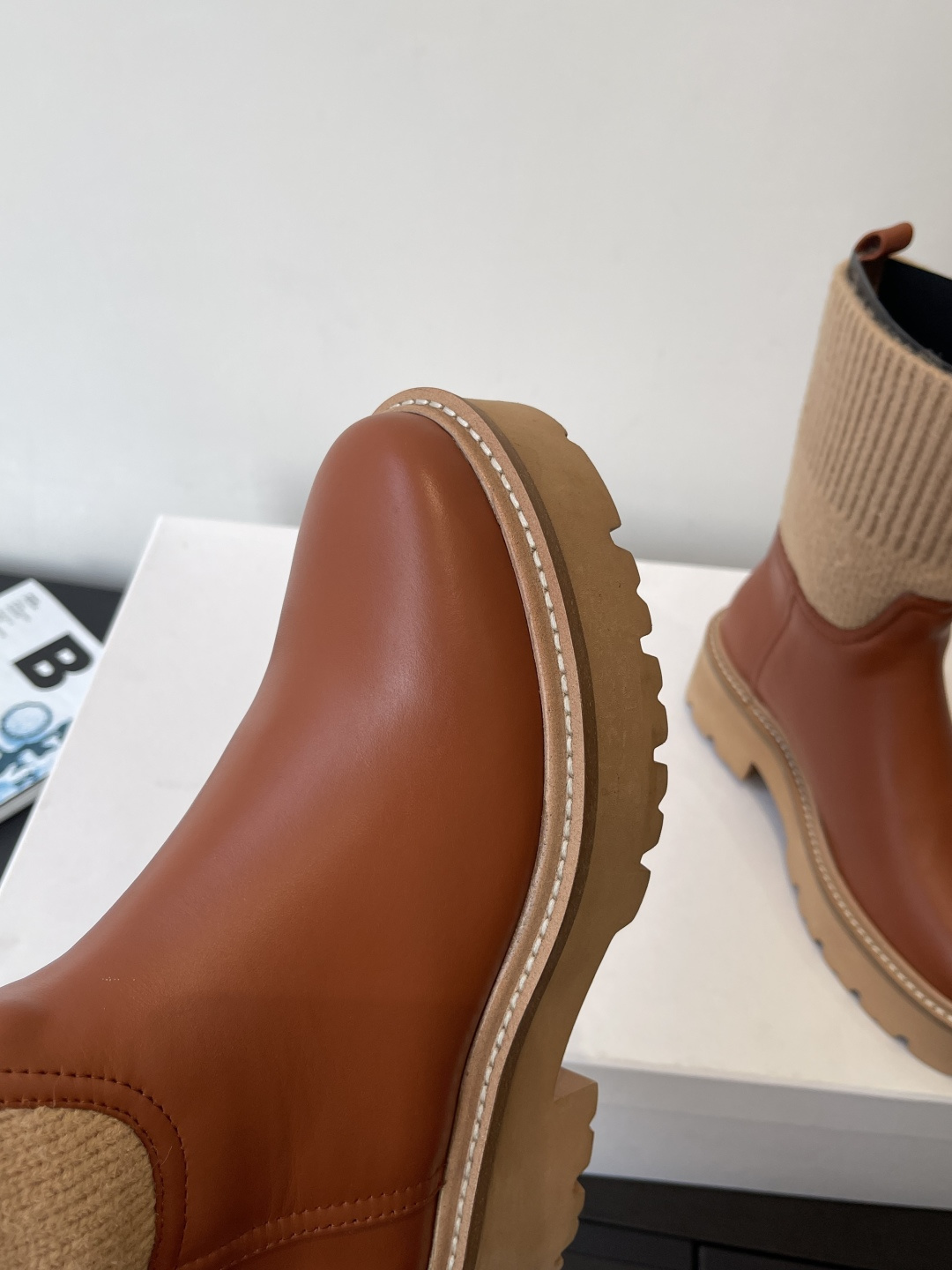 CELINE Autumn/Winter New Style Yang Mi Same Style Flyknit Ankle Boots 6