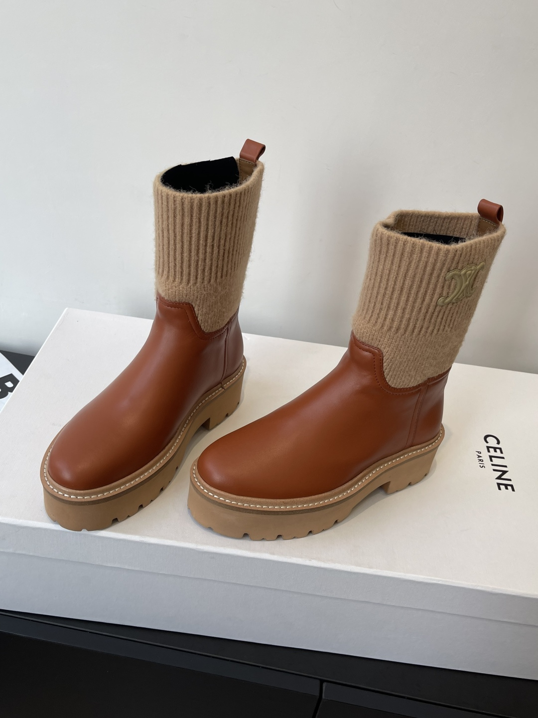 CELINE Autumn/Winter New Style Yang Mi Same Style Flyknit Ankle Boots 9