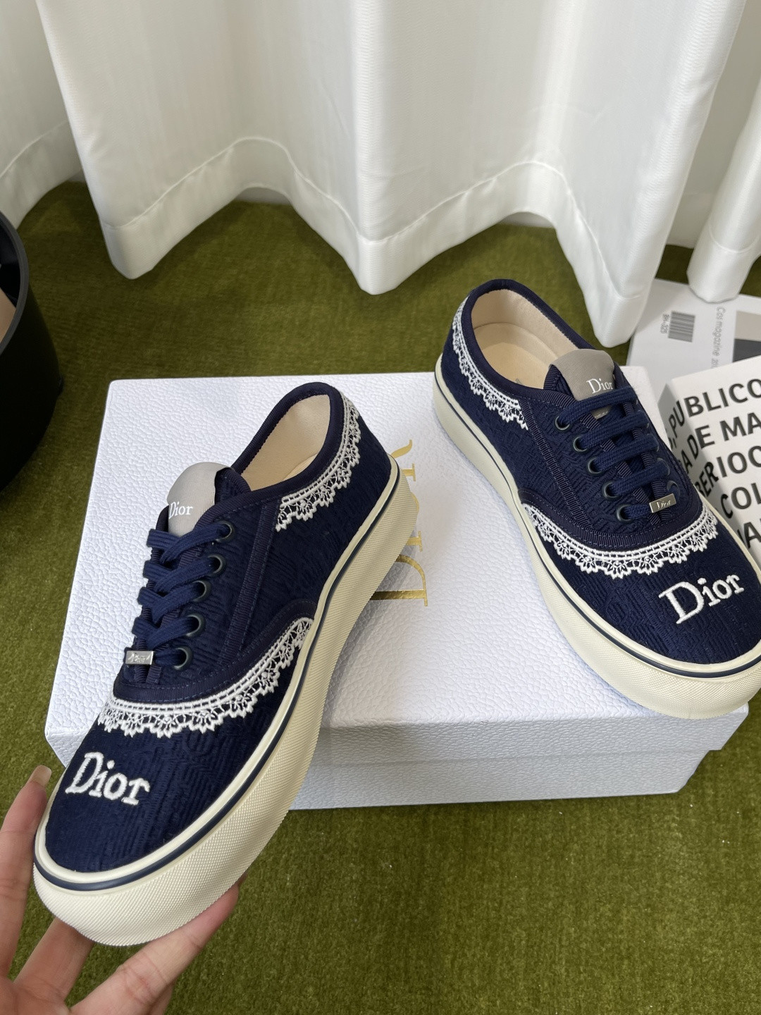 Dior Dior迪奥 Saltwind 系列 老花 蕾丝 帆布鞋 休闲 运动鞋 板鞋