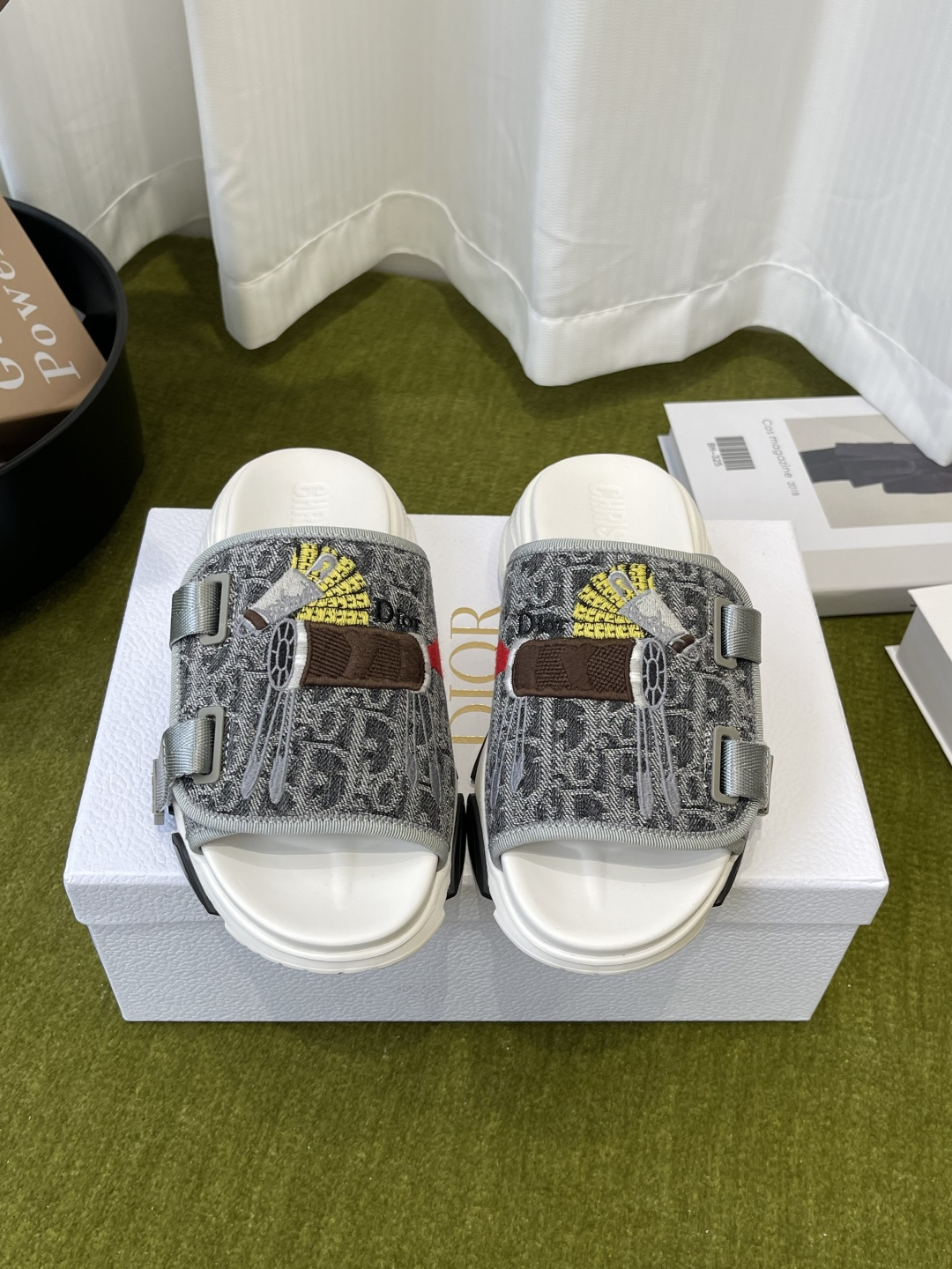 Dior 迪奥 26ss 马年生肖款 春夏新款 D字刺绣厚底运动拖鞋