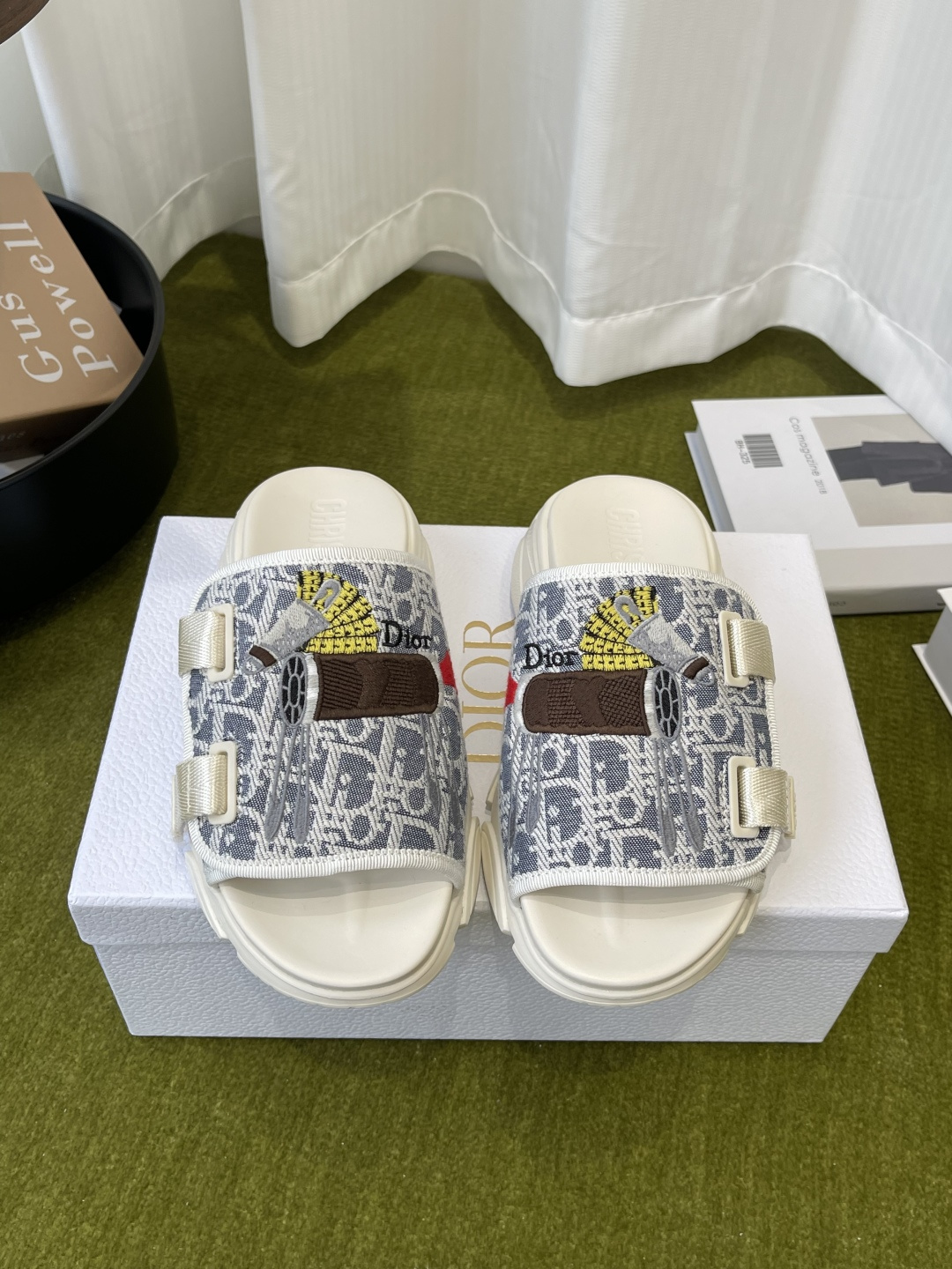 Dior 迪奥 26ss 马年生肖款 春夏新款 D字刺绣厚底运动拖鞋