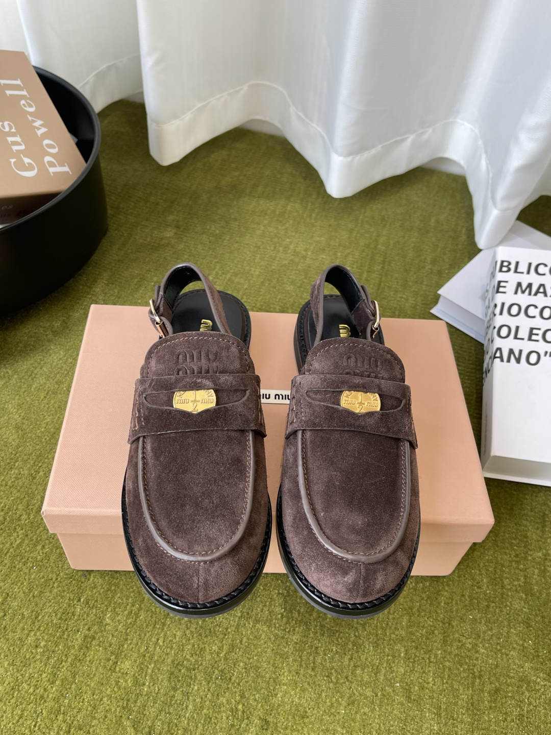 Miu Miu MiuMiu 缪缪 2026ss春夏新款 钱币乐福鞋 后空半包凉鞋