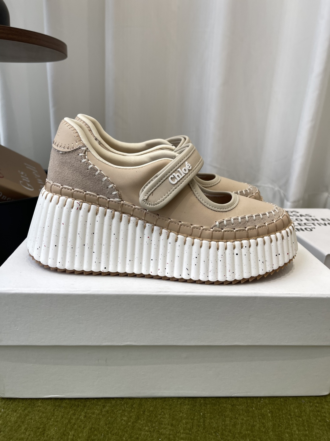 Chloé Nama Leather Platform Mary Jane Shoes