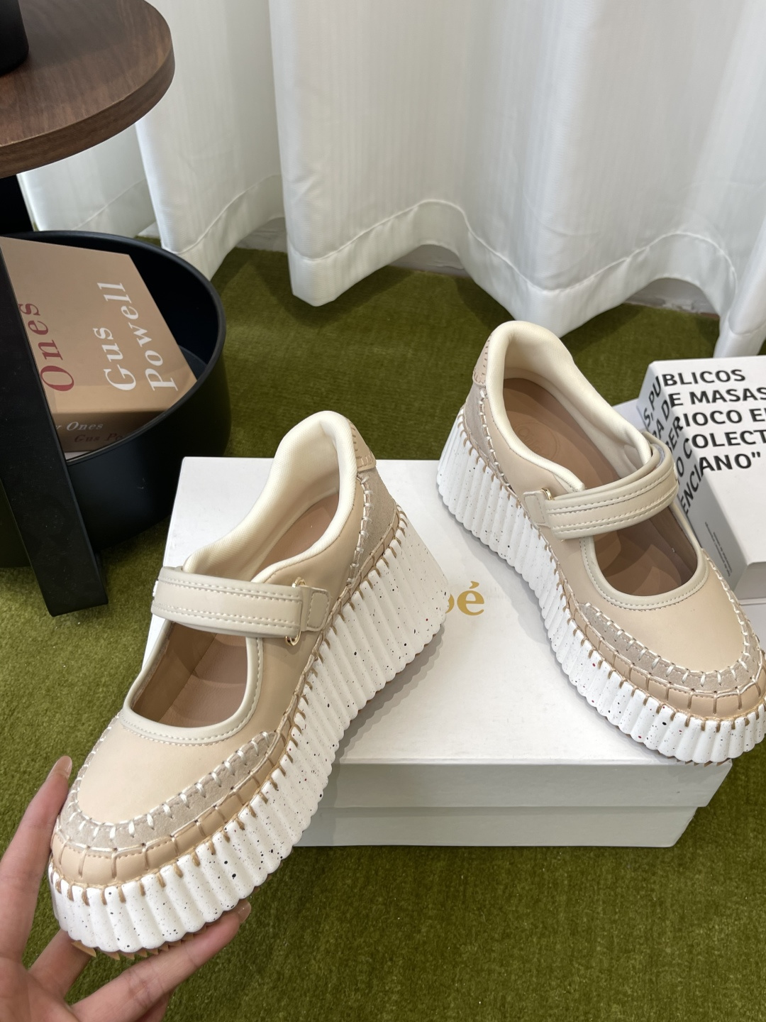 Chloé Nama Leather Platform Mary Jane Shoes