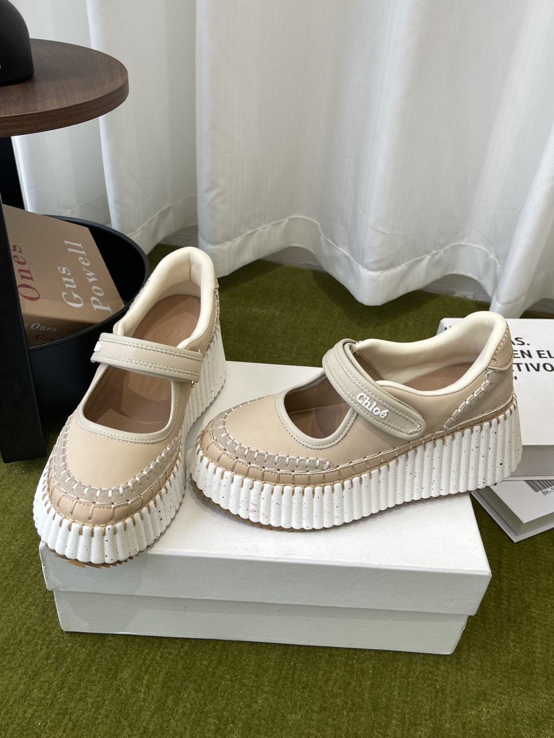 Chloé Nama Leather Platform Mary Jane Shoes