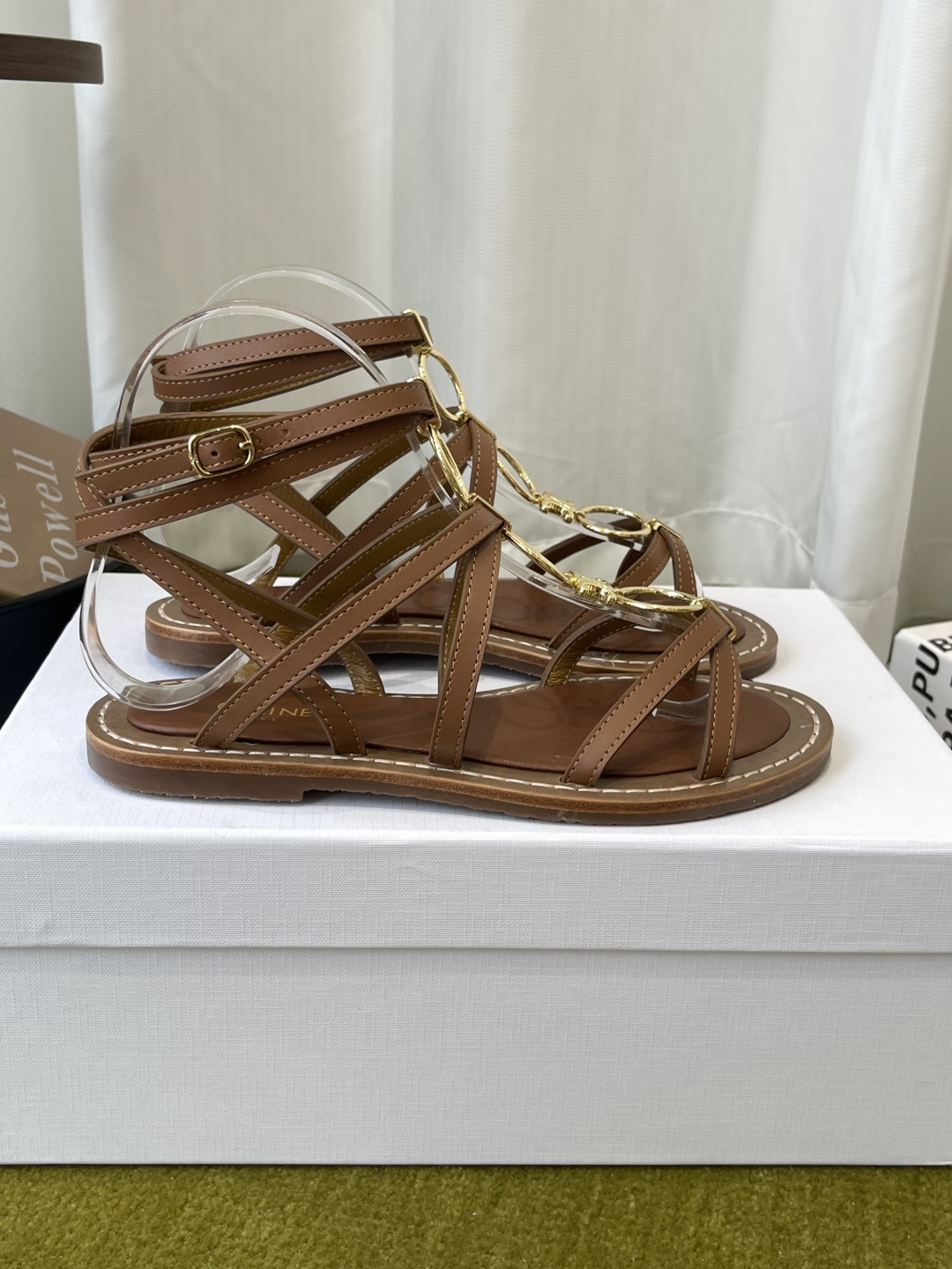 Celine Triomphe Ring Flat Sandals