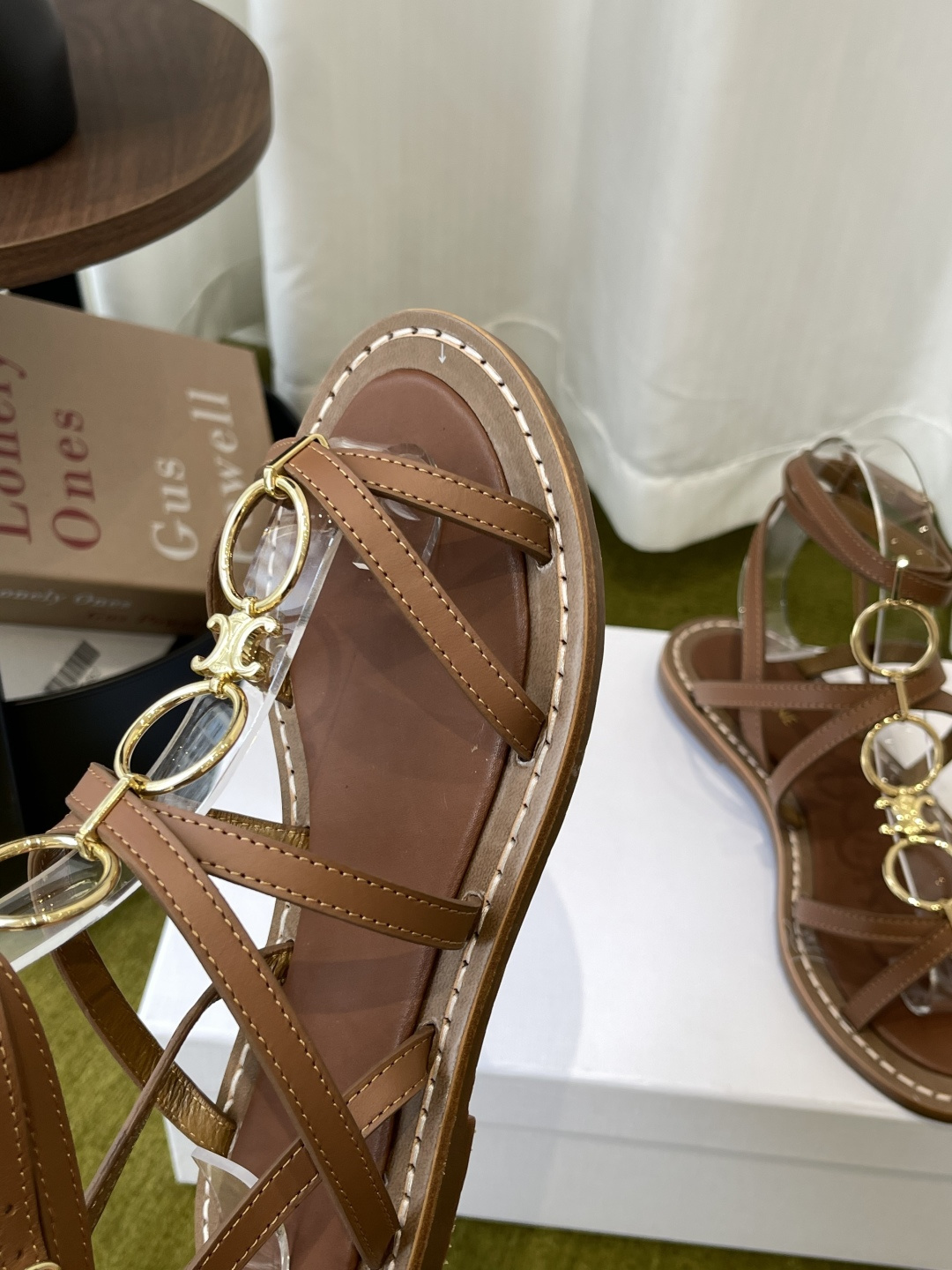 Celine Triomphe Ring Flat Sandals