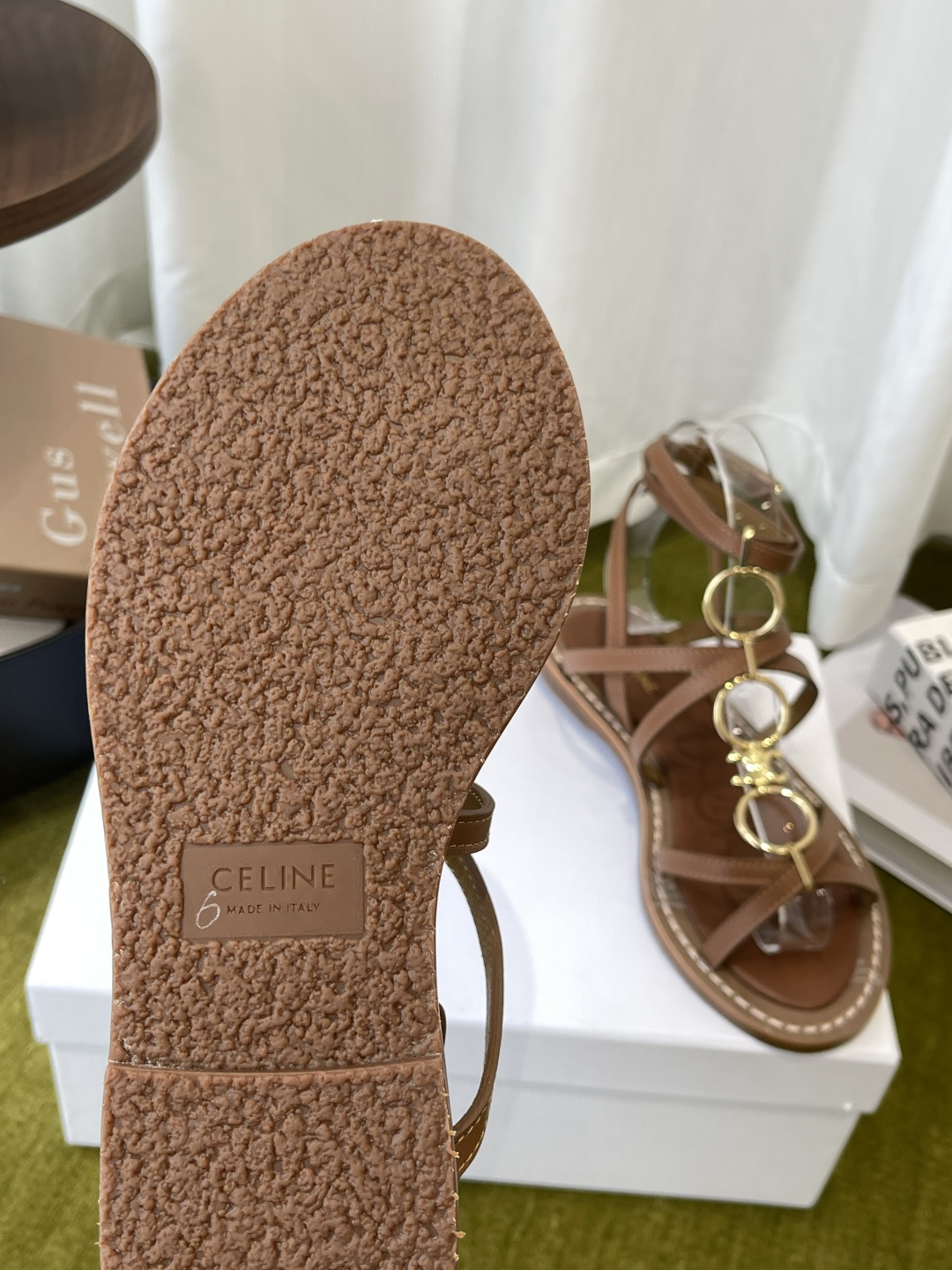 Celine Triomphe Ring Flat Sandals