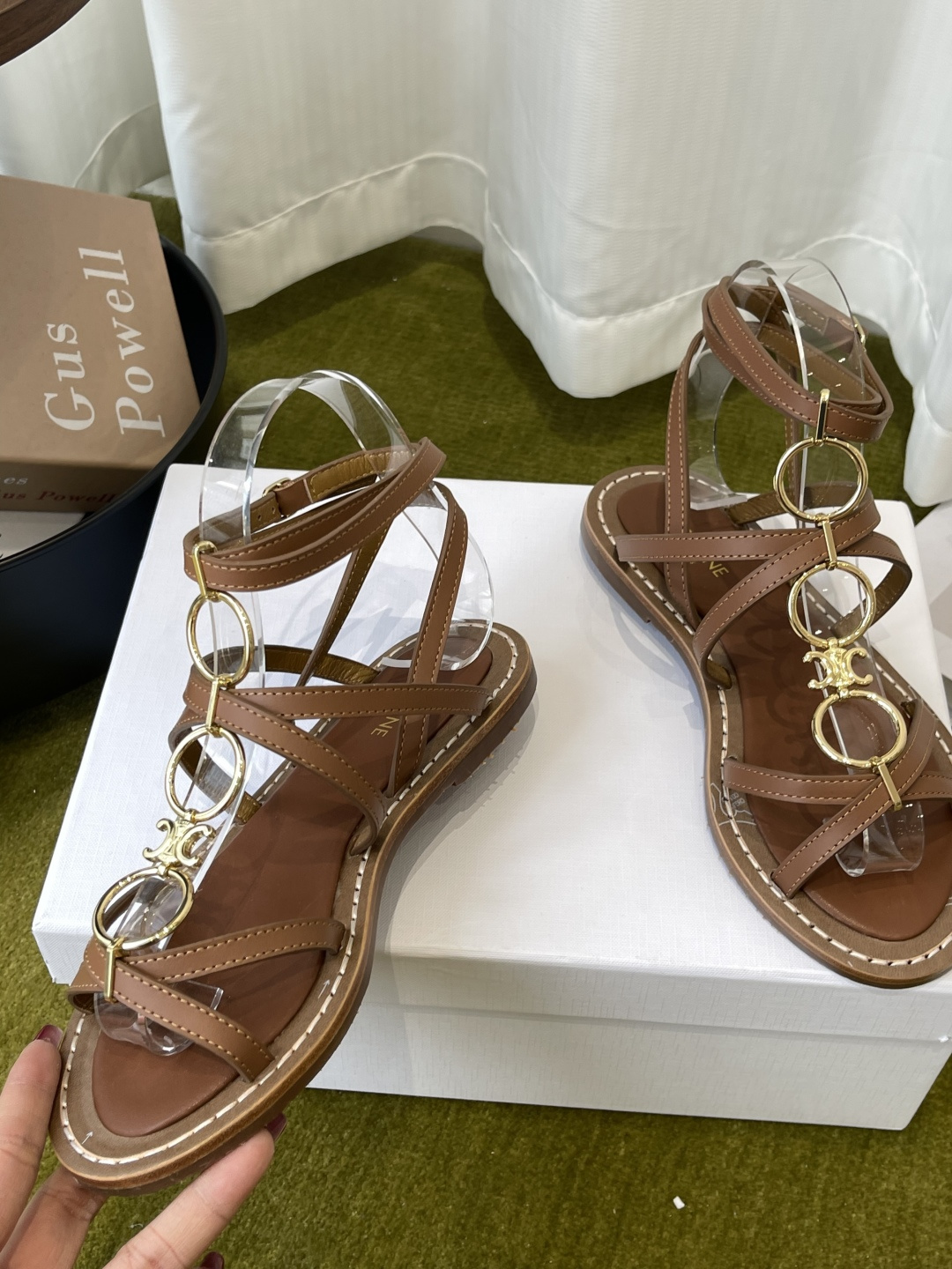 Celine Triomphe Ring Flat Sandals