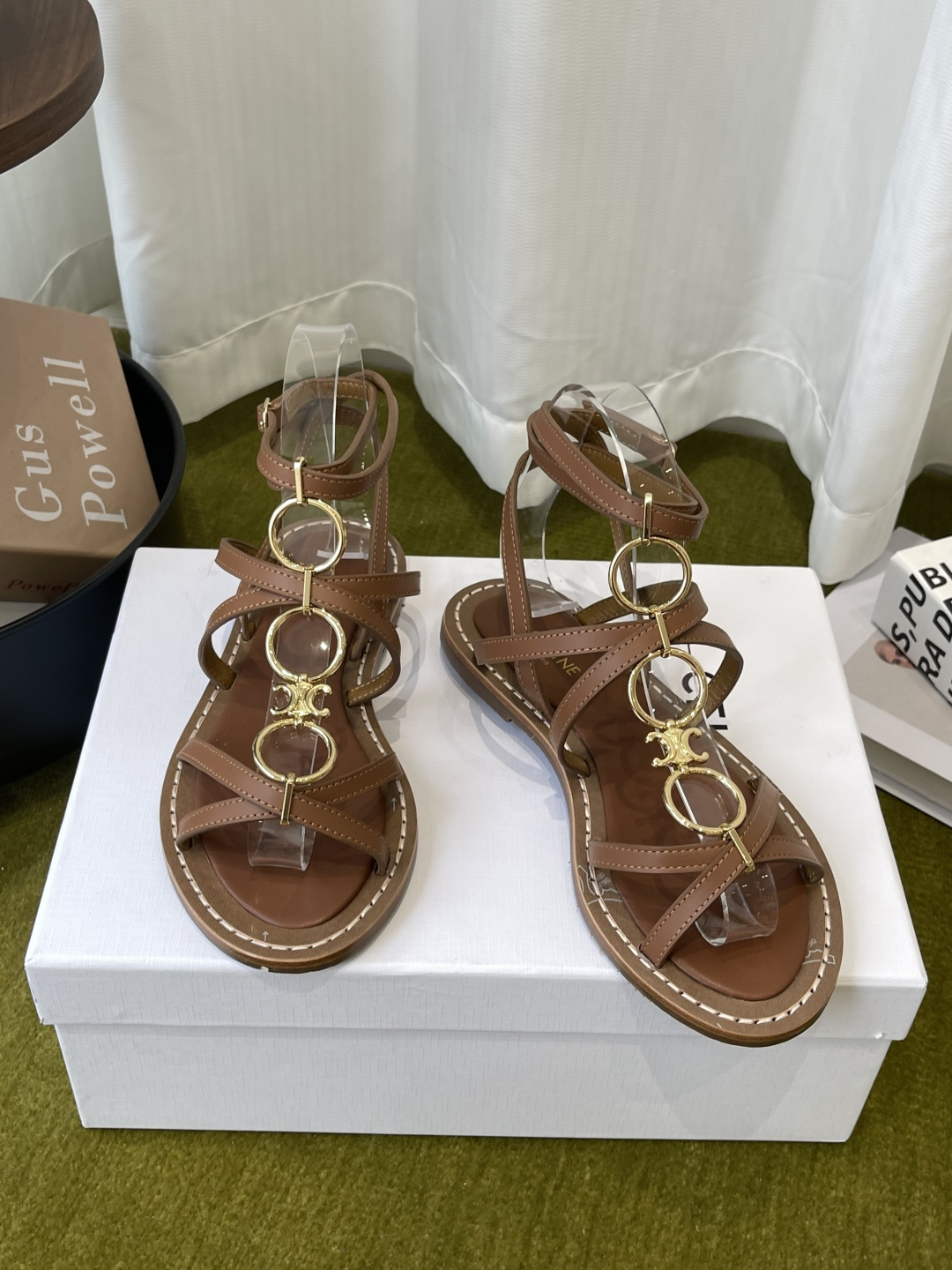 Celine Triomphe Ring Flat Sandals