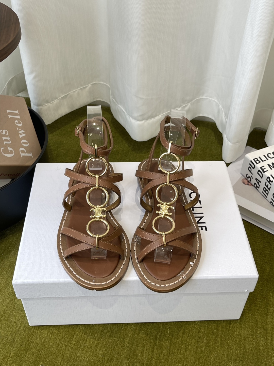 Celine Triomphe Ring Flat Sandals