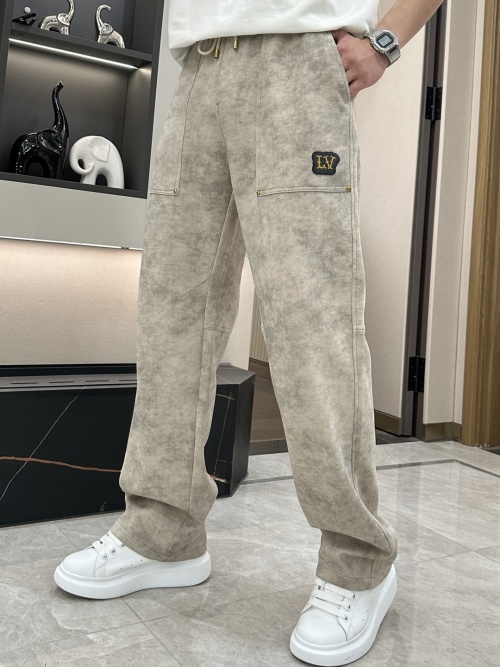 Men's Casual Pants in Soft Stretch Cotton with LV Logo - M to 3XL 1 Men's Casual Pants in Soft Stretch Cotton with LV Logo - M to 3XL