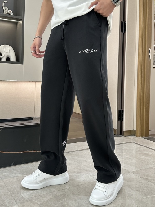 Givenchy Men's Black Elastic Cotton Casual Pants - Comfortable and Stylish 1 Givenchy Men's Black Elastic Cotton Casual Pants - Comfortable and Stylish