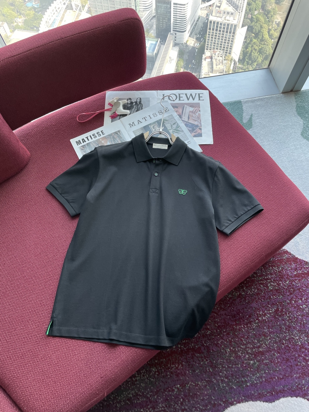 Men’s Polo Shirts: Stylish Green T-Shirts with Silk-Rayed Cotton, Black & White, M-3XL - 图片 1