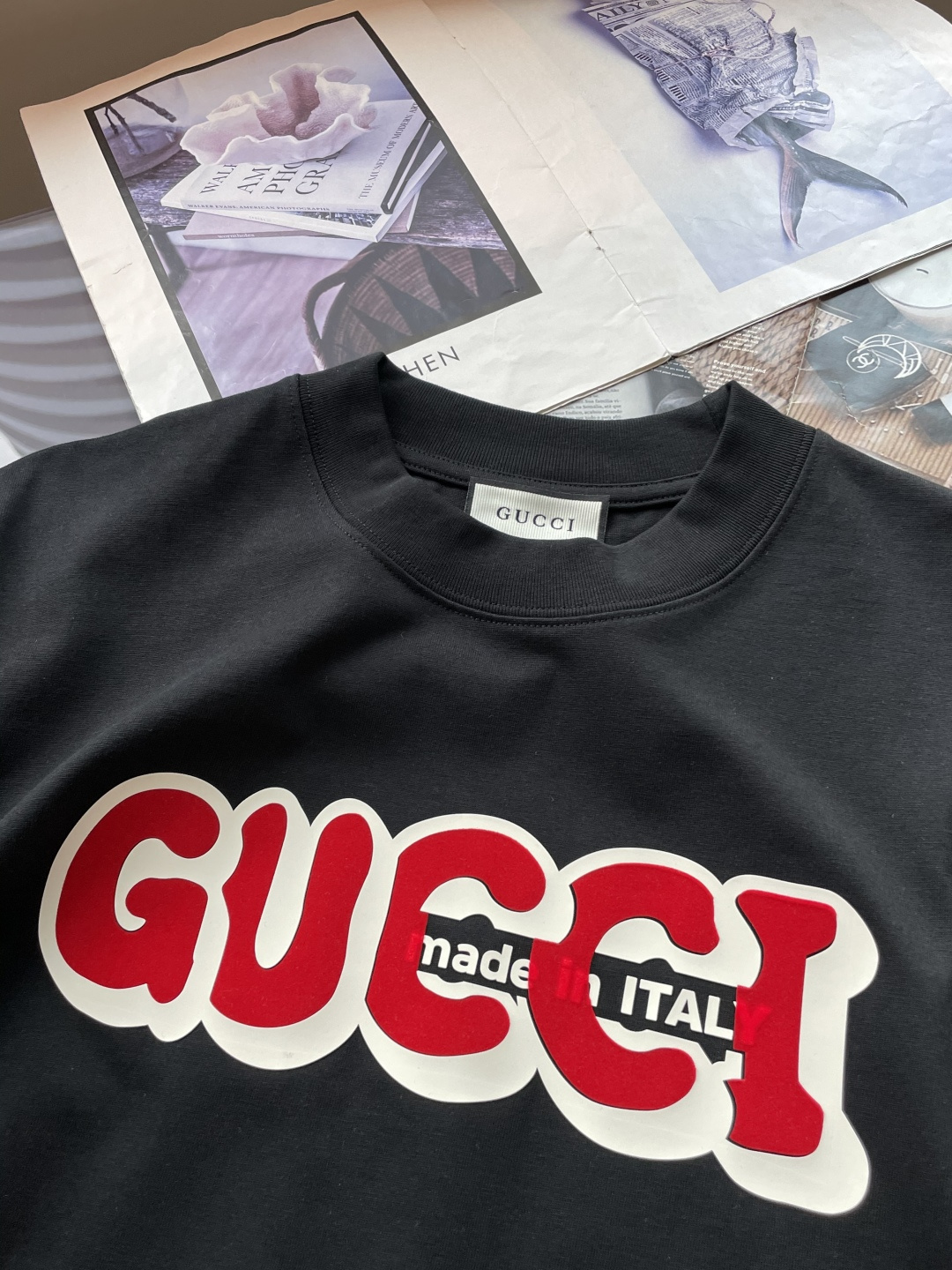 Gucc 2026春夏款/官网同步面料采用重磅纯棉精梳棉面料，OS宽松版型，上身版型超正！日常百搭，衣橱