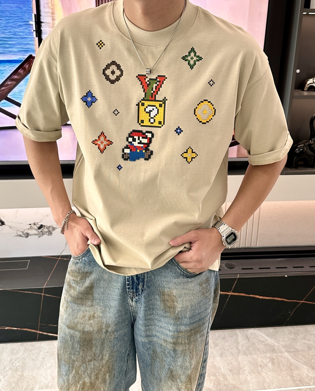 Lv 2026春夏款/官网同步面料采用重磅纯棉精梳棉面料，OS宽松版型，上身版型超正！日常百搭，衣橱必备
