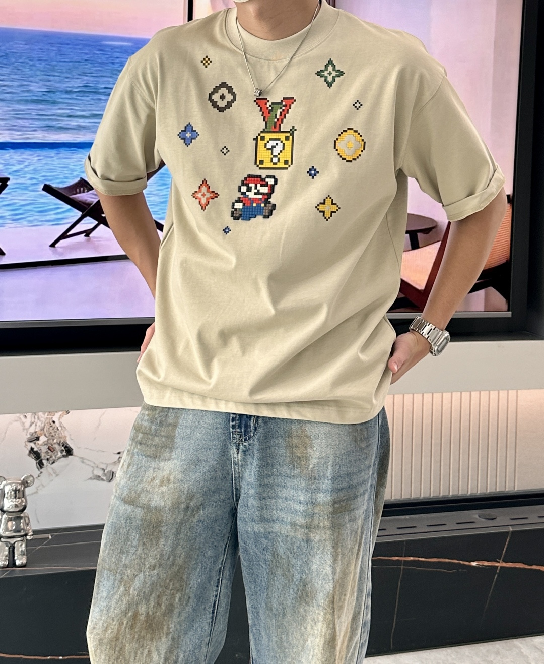 Lv 2026春夏款/官网同步面料采用重磅纯棉精梳棉面料，OS宽松版型，上身版型超正！日常百搭，衣橱必备