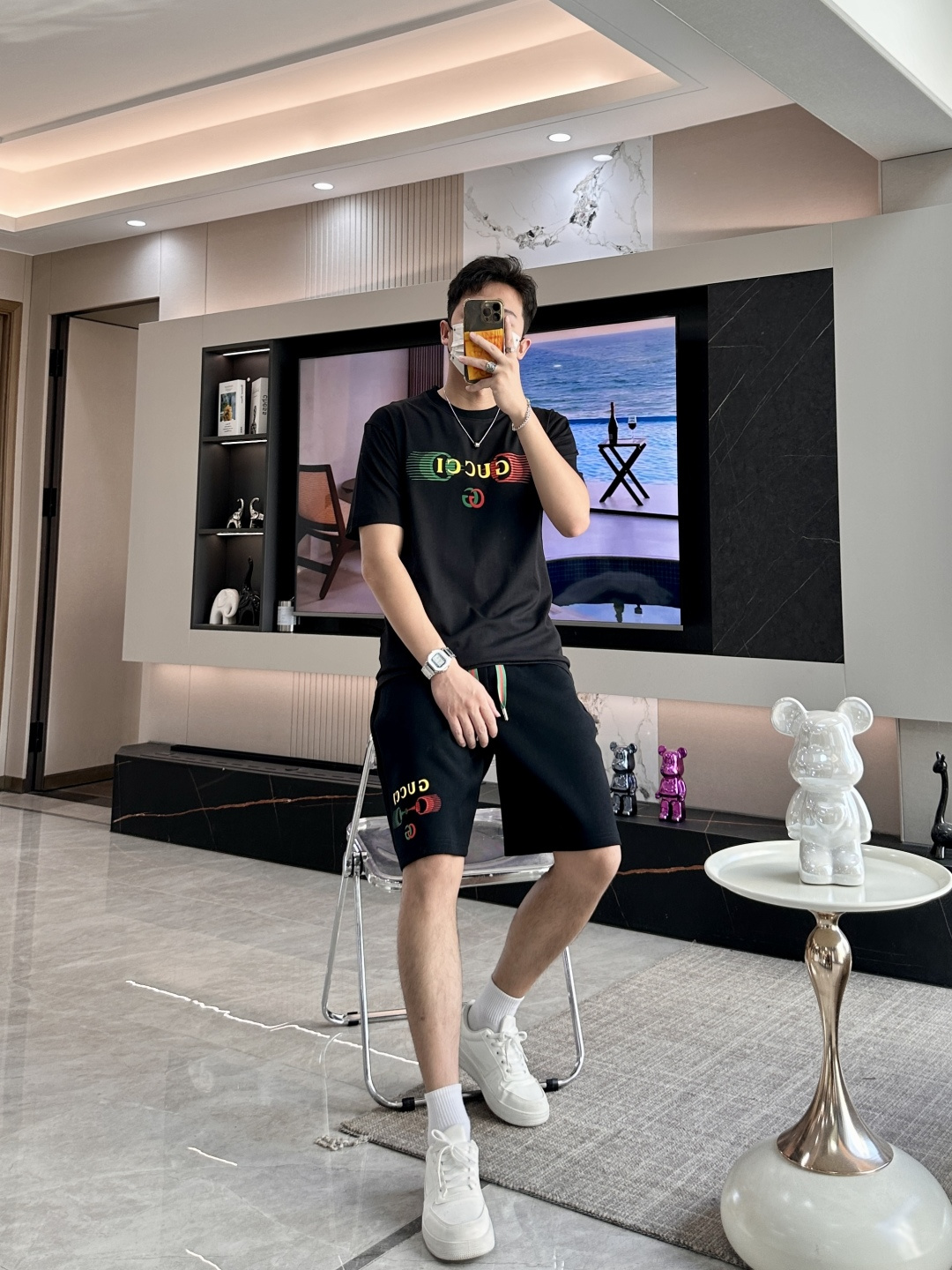 
Gucc  圆领短袖短裤套装 半袖套装顶级版本贸易公司渠道订单，海外精品独家限定发售，经典即永恒，入手