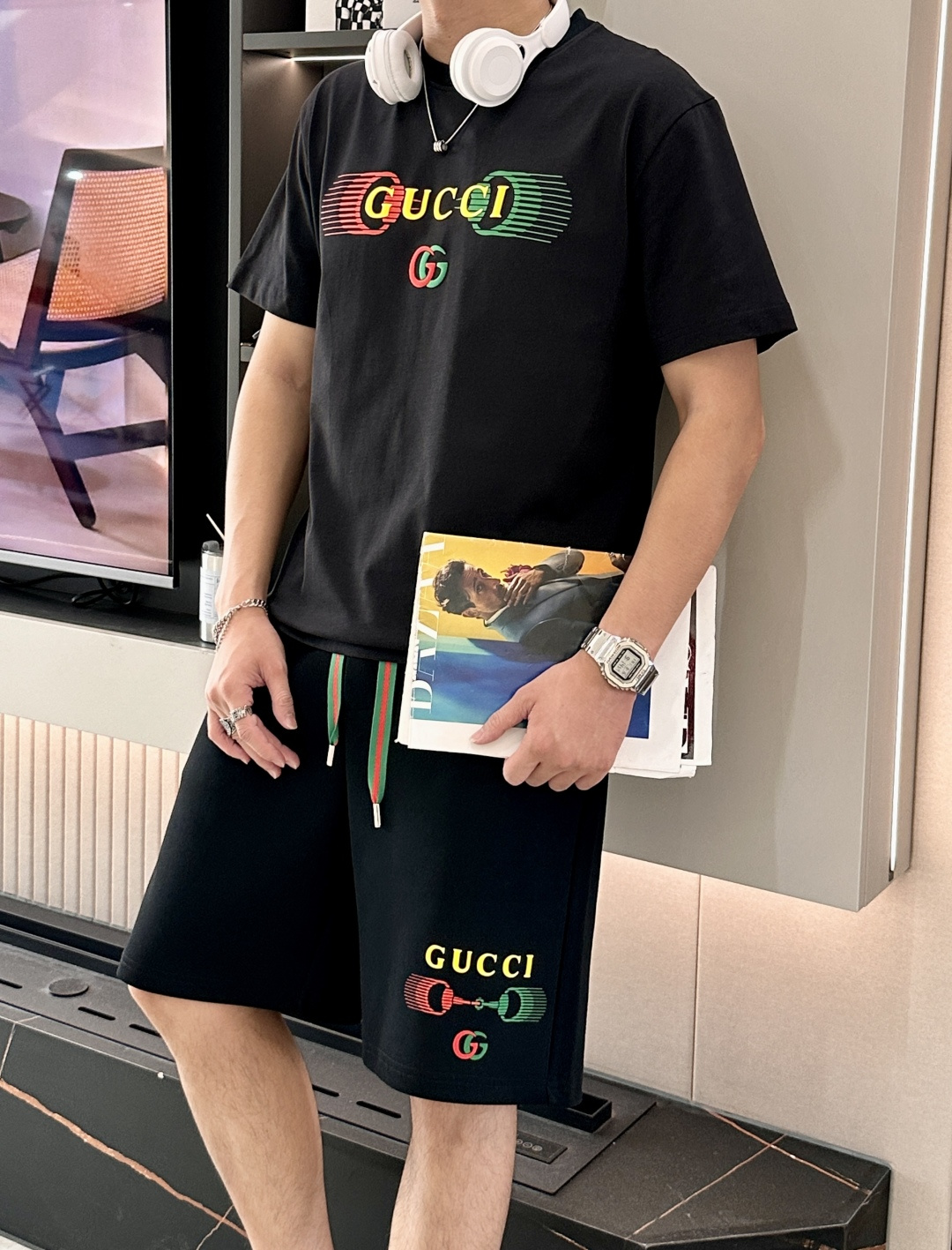 
Gucc  圆领短袖短裤套装 半袖套装顶级版本贸易公司渠道订单，海外精品独家限定发售，经典即永恒，入手