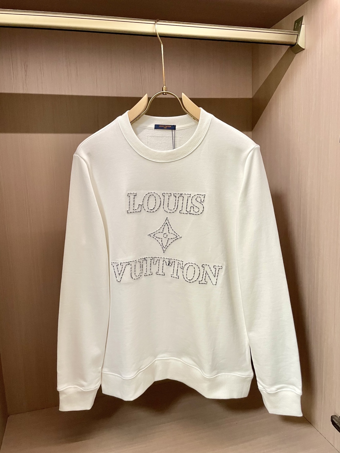 Louis Vuitton Witte Katoenen Trui met Logo - Herfst/Winter 2025 Collectie