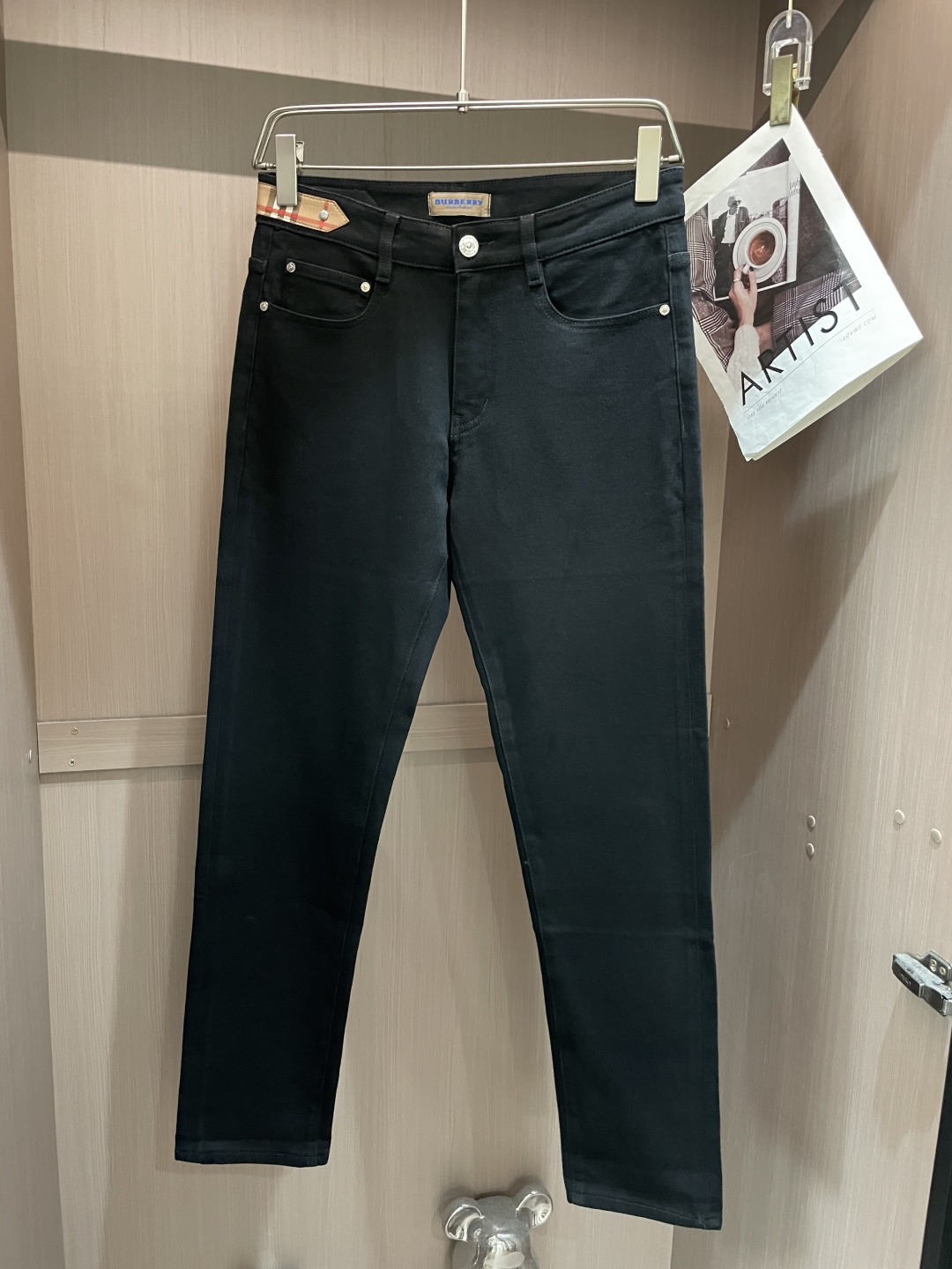 Burberry Men's Slim-Fit Black Denim Jeans - Versatile & Comfortable