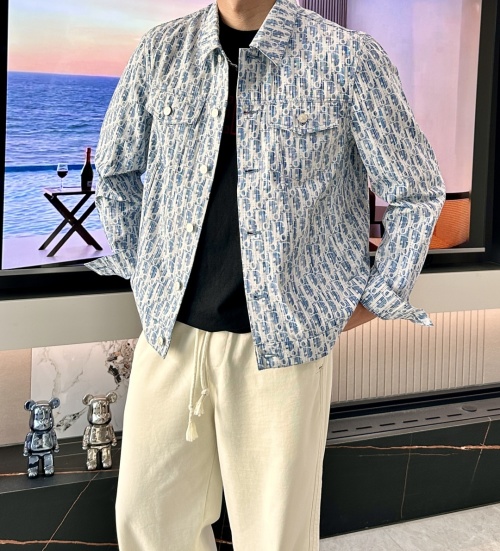 Dior All-Over Print Denim Jacket - Retro Meets Modern Style 1 Dior All-Over Print Denim Jacket - Retro Meets Modern Style