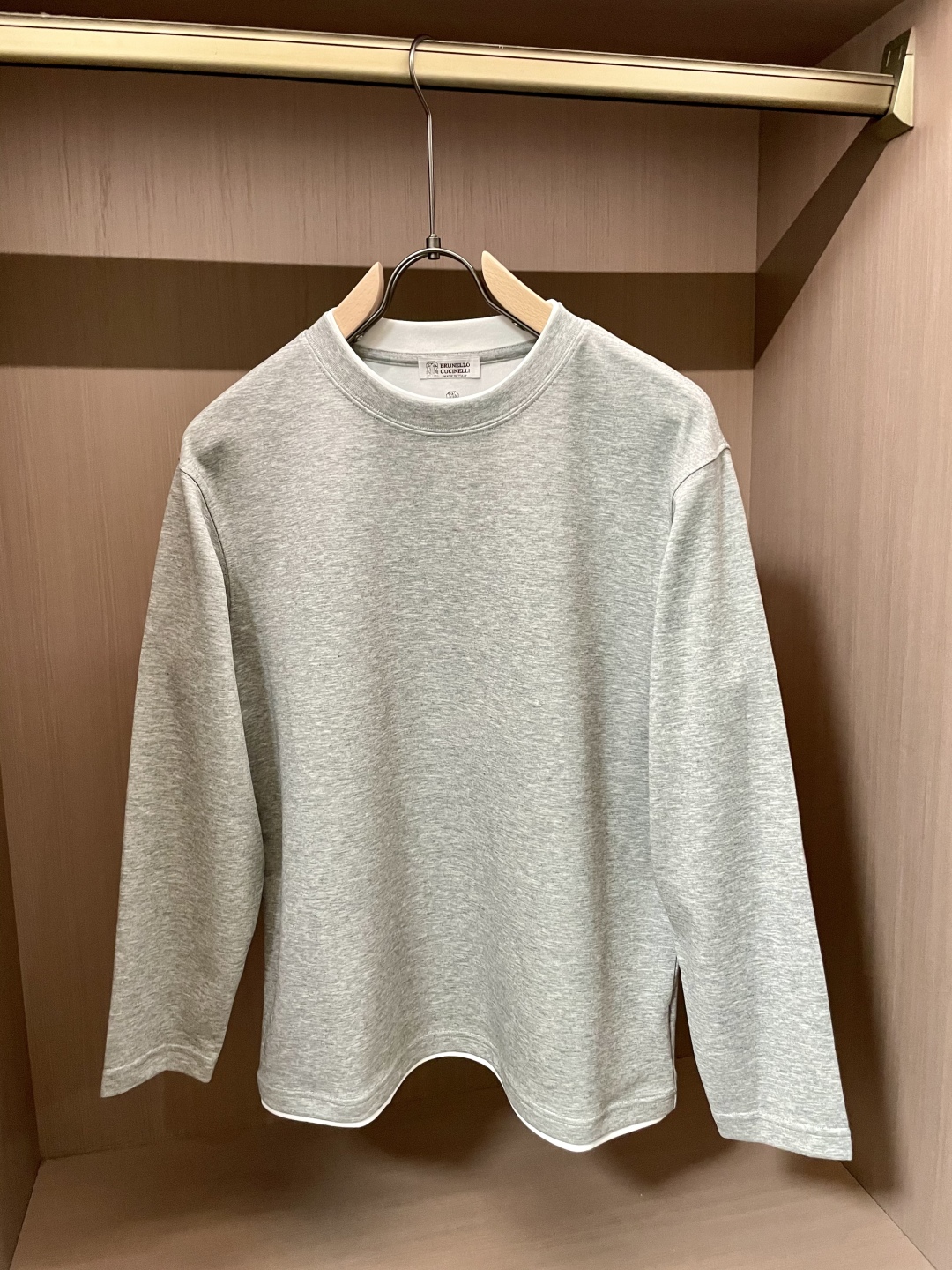 BC Brunello Cucinelli 2025SS秋季新品假两件长袖精纺精梳棉，帅气时尚，简约百搭