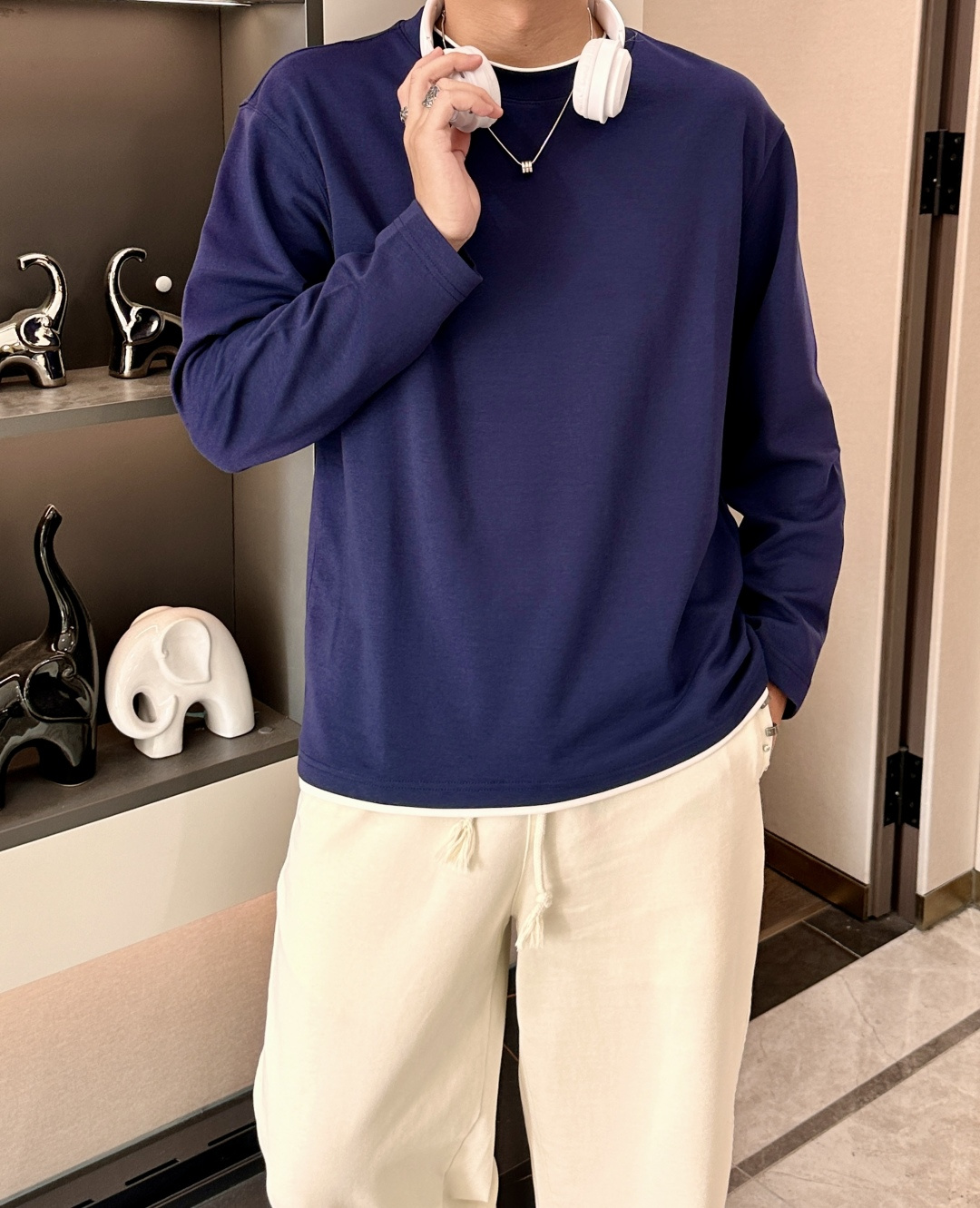 BC Brunello Cucinelli 2025SS秋季新品假两件长袖精纺精梳棉，帅气时尚，简约百搭