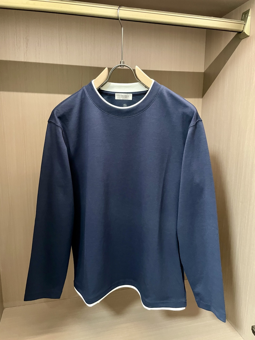 BC Brunello Cucinelli 2025SS秋季新品假两件长袖精纺精梳棉，帅气时尚，简约百搭