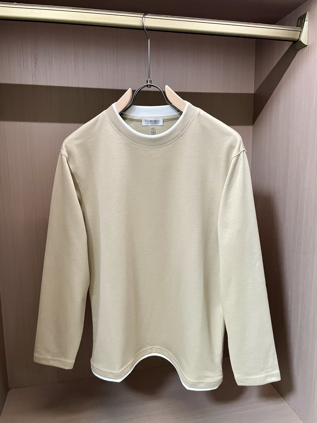 BC Brunello Cucinelli 2025SS秋季新品假两件长袖精纺精梳棉，帅气时尚，简约百搭