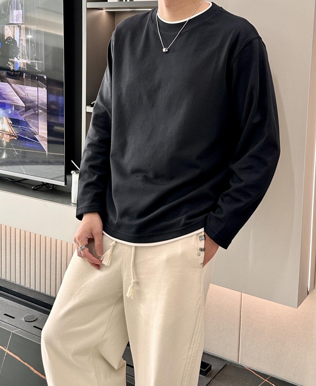 BC Brunello Cucinelli 2025SS秋季新品假两件长袖精纺精梳棉，帅气时尚，简约百搭