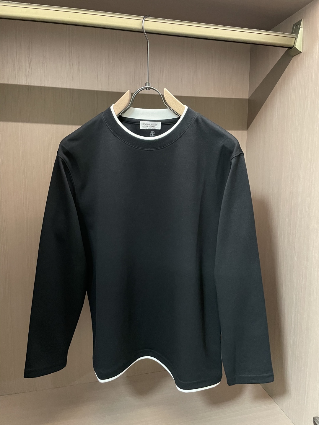 BC Brunello Cucinelli 2025SS秋季新品假两件长袖精纺精梳棉，帅气时尚，简约百搭
